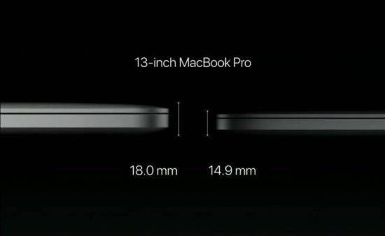 新款13寸MacBook Pro比上一代薄3.1mm