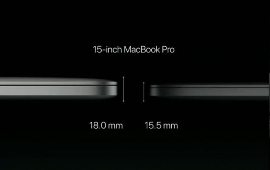 新款15寸MacBook Pro比上一代薄2.5mm