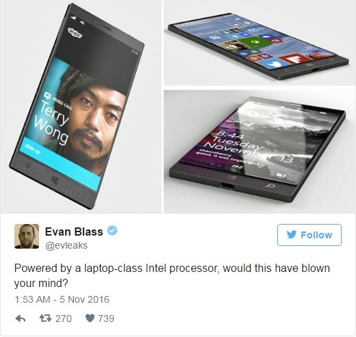 疑似Surface Phone原型机渲染图曝光：采用Intel处理器
